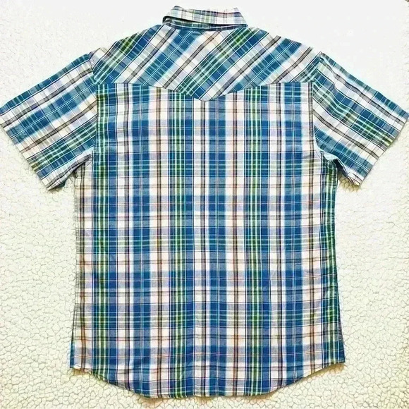 Levi's Barstow Western Short Sleeve Multi Color Checker Plaid Snap Shirt Size L - Picture 10 of 16